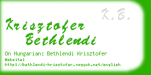 krisztofer bethlendi business card